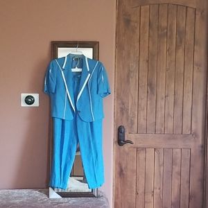 New beautiful Vintage Blue Italian Summer Suit.